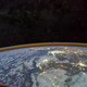 Una escena nocturna del norte de África capturada el 30 de julio de 2021 desde el módulo Tianhe